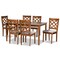 Baxton Studio Ramiro Modern and Contemporary Grey Fabric and Walnut Brown Finished Wood 7-Piece Dining Set 176-11373-10520-Zoro - alternate 1